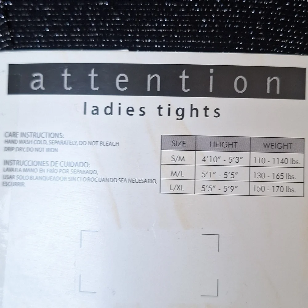 🎁Attention Black Sparkle Tights Size M/L